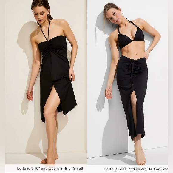 Victoria's Secret Other - 🆕 VICTORIA'S SECRET VS SWIM BEACHWEAR CONVERTIBLE COVER-UP DRESS SKIRT BLACK L